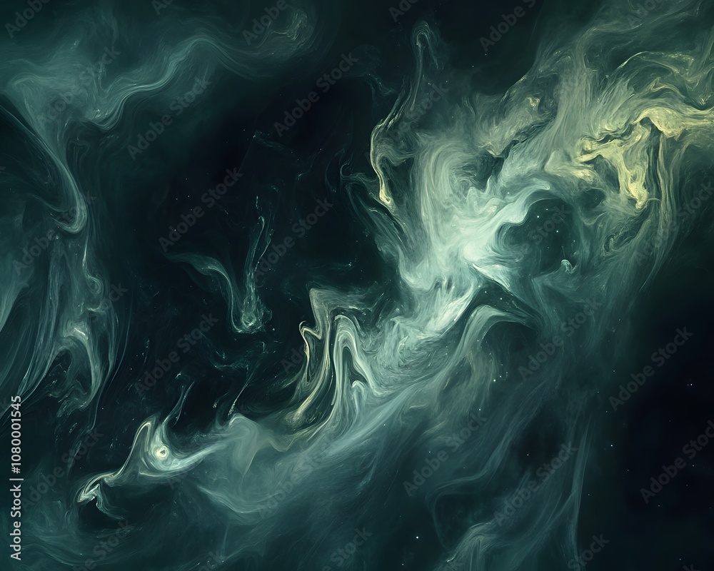 Poster an abstract representation of flowing colors and shapes, creating a mesmerizing visual experience. p