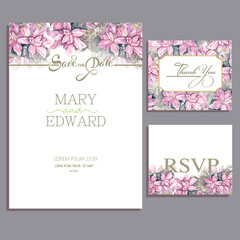save the day for the wedding of card with lily flower