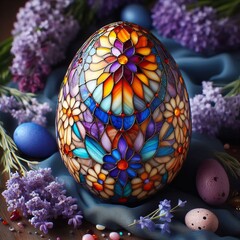 Stained Glass Egg Egg designed to look like stained glass