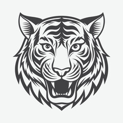 Tiger Head Silhouette Logo Vector Illustration Isolated on White Background for Branding and Design Projects