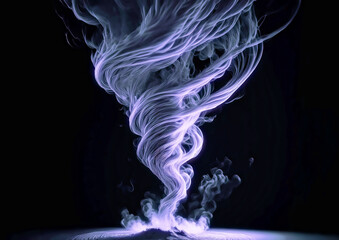 Abstract smoke moves on a black background. 