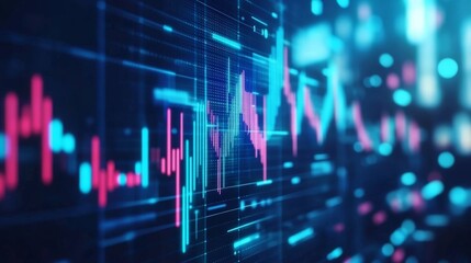 Financial Data Visualization: Stock Market Chart with Growth and Fluctuations
