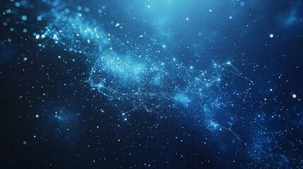 Obraz premium Abstract Cosmic Galaxy: Network of Stars and Connections