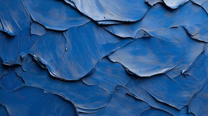 Fototapeta premium Abstract Blue Sea Texture with Chaotic Layers of Thick Paint and Fluid Shapes, Perfect for Artistic and Creative Projects