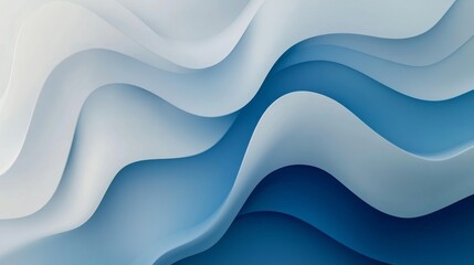 Fototapeta premium Abstract Blue Waves: Layered Geometric Design