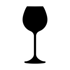 Glass of wine vector icon on white background