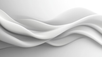Abstract White Flowing Lines Background - Minimalist Design