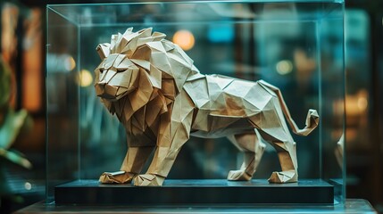 Origami - Folding paper in the shape of Leo Zodiac (born between Jul 23 – Aug 22) The message is that even though it is just paper, if you try your best, it can lift you up on a pedestal gracefully.