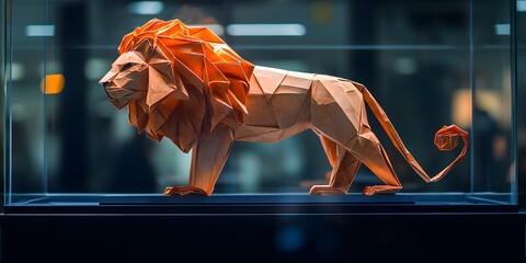 Origami - Folding paper in the shape of Leo Zodiac (born between Jul 23 – Aug 22) The message is that even though it is just paper, if you try your best, it can lift you up on a pedestal gracefully.
