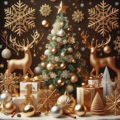 christmas background with christmas tree
