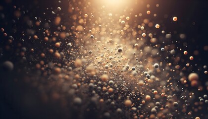 Golden and Gray Dust Particles in Soft Focus, Macro Close-Up