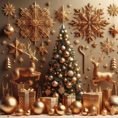 christmas background with christmas tree