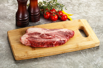 Raw beef chuck roll steak