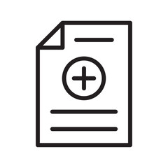 Add document icon outline set sign