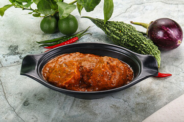 Kashmiri aloo dum - potato stuffed cheese