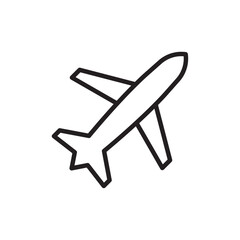 Airplane icon outline set sign