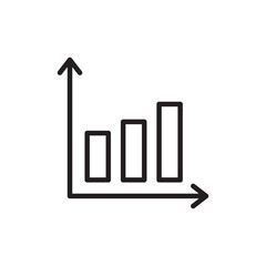 Bar chart icon outline set sign