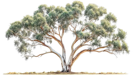 Fototapeta premium Eucalyptus tree isolated on transparent background for garden design.