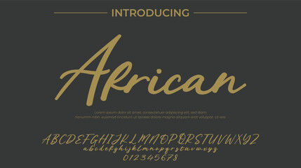 African Font Stylish brush painted an uppercase vector letters, alphabet, typeface