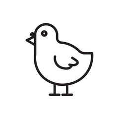 Chick icon outline set sign