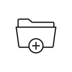 Create folder icon outline set sign
