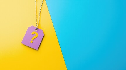 Tag with percentage sign at center for a website isolated random pastel color background