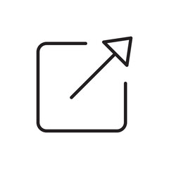 External link icon outline set sign