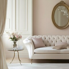 Naklejka premium interior of living room with sofa