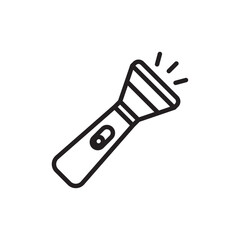 Flashlight icon outline set sign