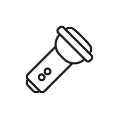 Flashlight icon outline set sign