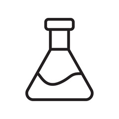 Flask icon outline set sign