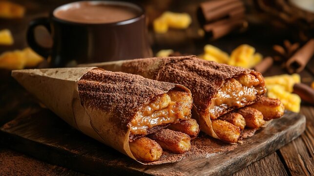Mexican churros con cajeta churros with caramel