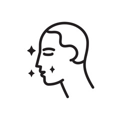 Glowing skin icon outline set sign