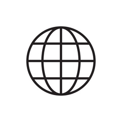 Globe icon outline set sign