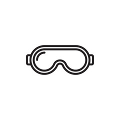 Goggles icon outline set sign