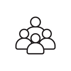 Group icon outline set sign