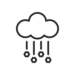 Hail icon outline set sign