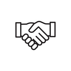 Handshake icon outline set sign