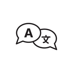 Language icon outline set sign