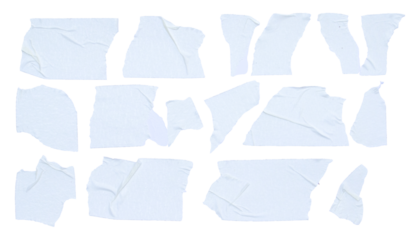 Realistic Adhesive Tape PNG Collection Isolated for Graphics. Useful for mockups, web graphics, and creating a taped-on effect.