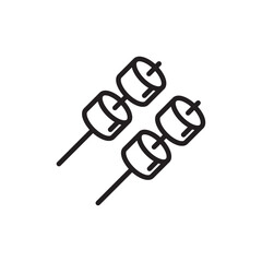 Marshmallow icon outline set sign