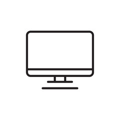 Monitor icon outline set sign