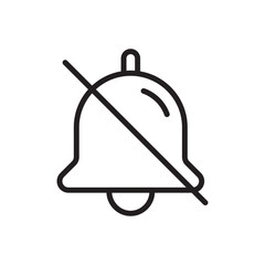 Notification off icon outline set sign