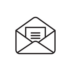 Open envelope icon outline set sign