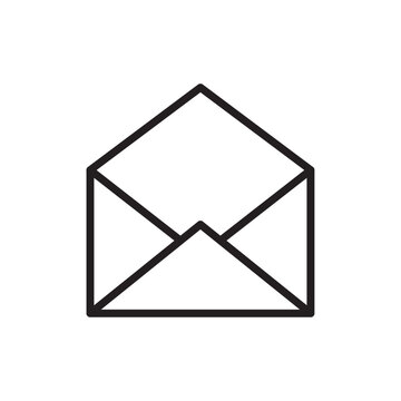 recommend clip art: Open envelope icon outline set sign