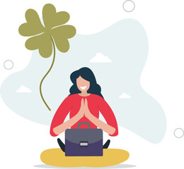 Luck for success, blessing for work opportunity, fortune or chance, good luck or happiness concept.flat characters.