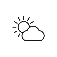 Partially cloudy icon outline set sign