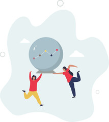 Forecast or prediction, investment opportunity, fortune teller to see stock market or economic direction,flat characters.