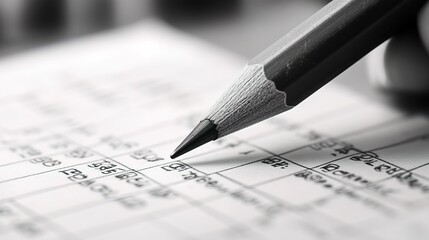 Closeup of Pencil Filling Out a Form