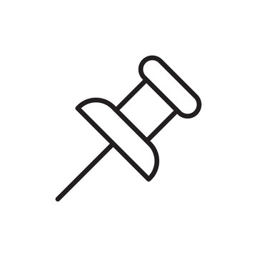 recommend clip art: Push Pin icon outline set sign
